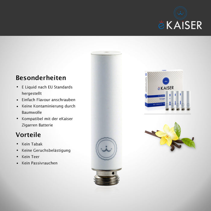 Vanille Flavour eKaiser 5er Pack Weiße Cartomizer