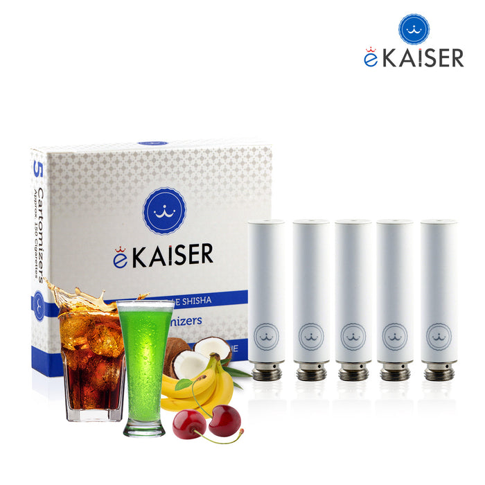 Flavour Mix (Cola, Schokolade, Pinacolada, Vanille, Minze) eKaiser 5er Pack Weiße Cartomizer