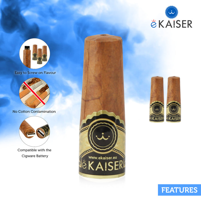 eKaiser E Zigarre 2er Pack Cartomizer | Klassischer Zigaretten Flavour | Cigee