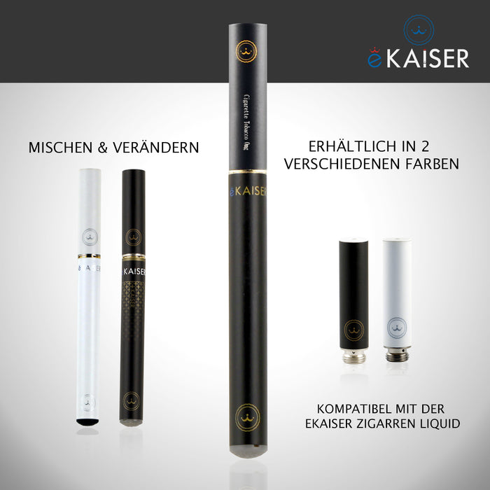 eKaiser E Zigarette Starter Kit | 5 x Premium E Liquid Tabak Flavour | Cigee