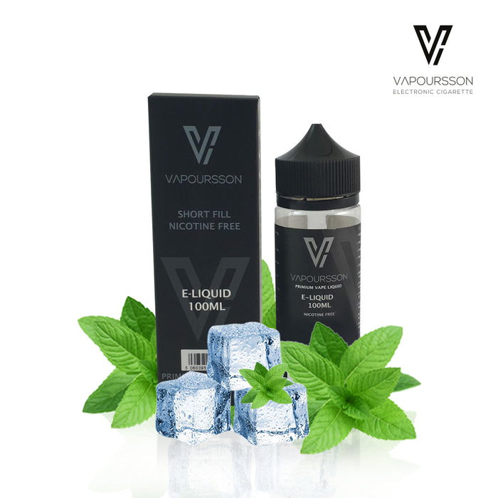 Vapoursson 100ml Menthol 0mg E-Liquid | Shortfill Flaschen Nikotinfrei | 50/50 PG / VG - Starke echte Aromen | Für E-Shisha und E-Zigaretten