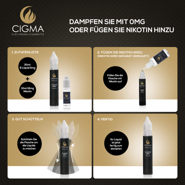 CIGMA Starke Minze 30ml E Liquid 0mg | Neue Shortfill Flaschen