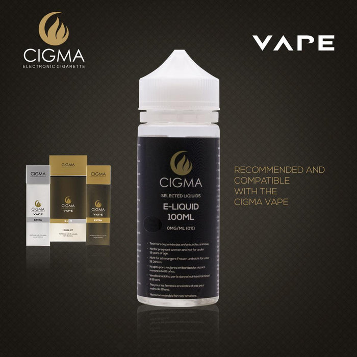 CIGMA Gold Tobacco 100ml E Liquid 0mg - Neue kurze Füllflaschen - Premium Qualitätsformel nur mit hochwertigen Zutaten - Hergestellt für elektronische Zigarette und E Shisha - Eliquid