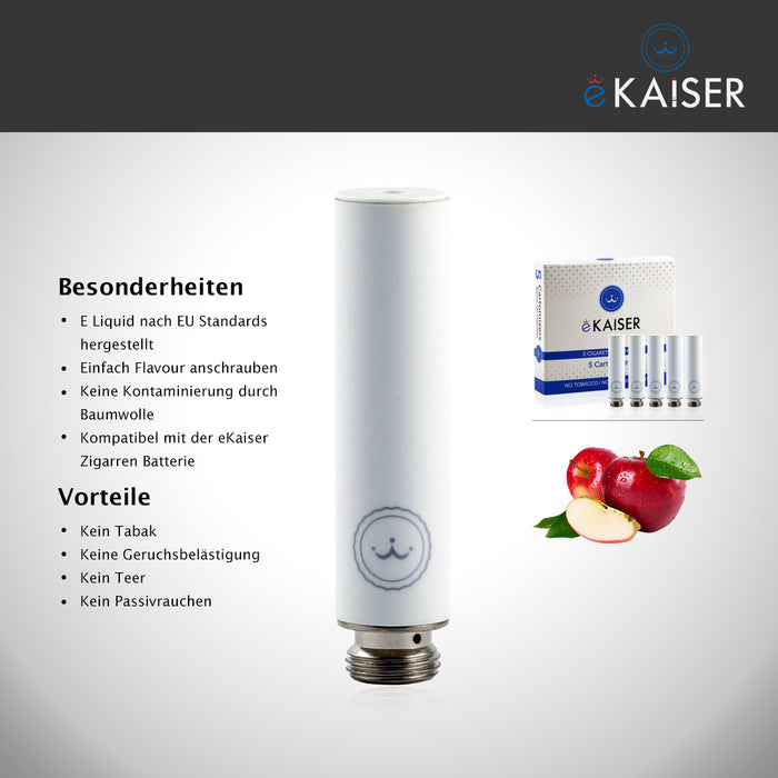 Apfel Flavour eKaiser 5er Pack Weiße Cartomizer