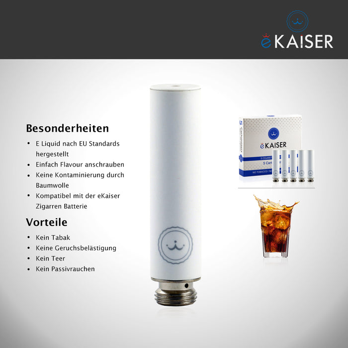 Cola Flavour eKaiser 5er Pack Weiße Cartomizer