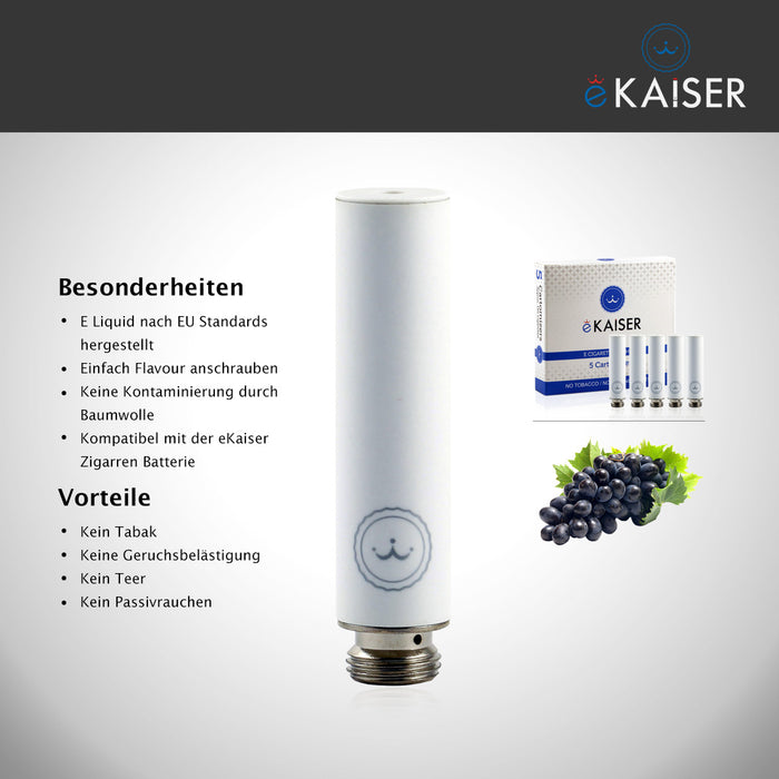 Traube Flavour eKaiser 5er Pack Weiße Cartomizer