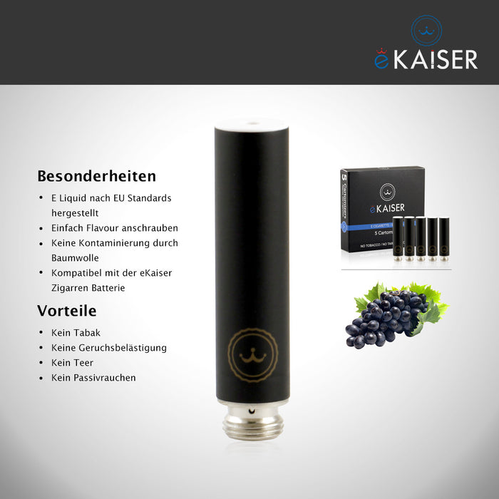 Traube Flavour eKaiser 5er Pack Schwarze Cartomizer