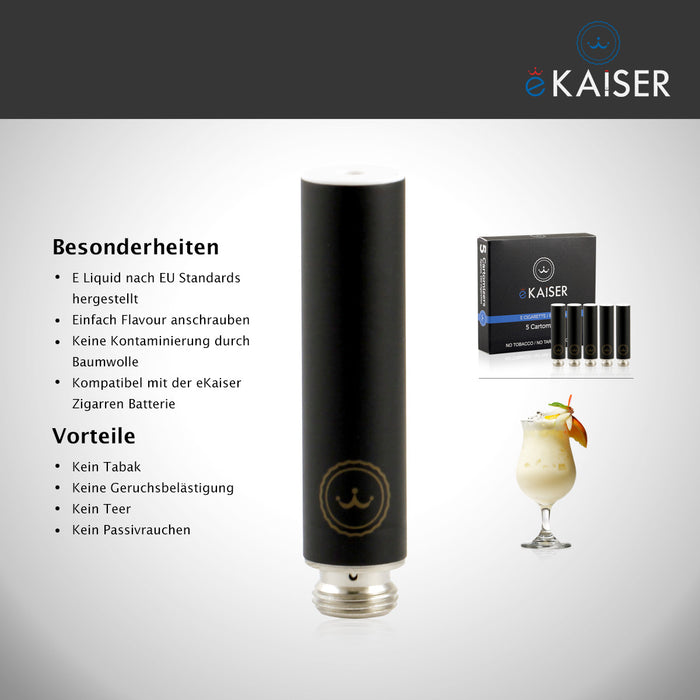 eKaiser Pinacolada Flavour 5er Pack Schwarze Cartomizer | Cigee