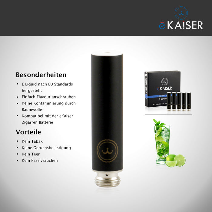 Mojito Flavour eKaiser 5er Pack Schwarze Cartomizer