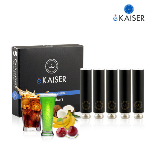 eKaiser Flavour Mix (Cola, Schokolade, Pinacolada, Vanille, Minze) 5er Pack Schwarze Cartomizer