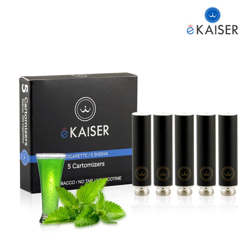 Minze Mix (Minze, Blaubeere Minze, Apfel Minze, Erdbeere Minze, Traube Minze) eKaiser 5 Pack Schwarze Cartomizer