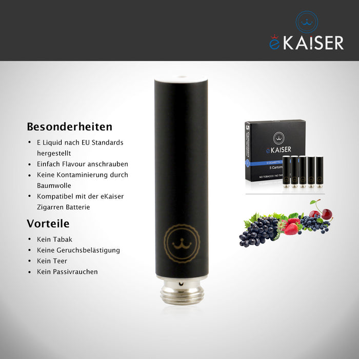 Beeren Mix eKaiser 5er Pack Schwarze Cartomizer