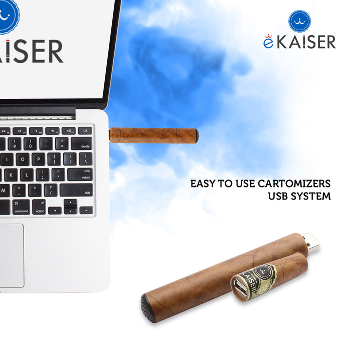 eKaiser E Cigar USB Rechargeable Elektronische Zigarre - 3 Prefilled Cartomizers