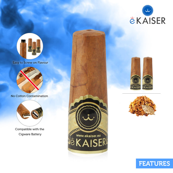 eKaiser Elektronische Zigarre 2er Pack Cartomizer | Gold Cigar flavour| E Zigarre