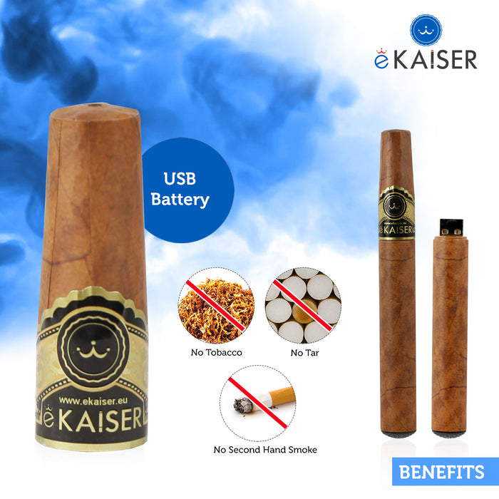 eKaiser Elektronische Zigarre 2er Pack Cartomizer | Gold Cigar flavour| E Zigarre