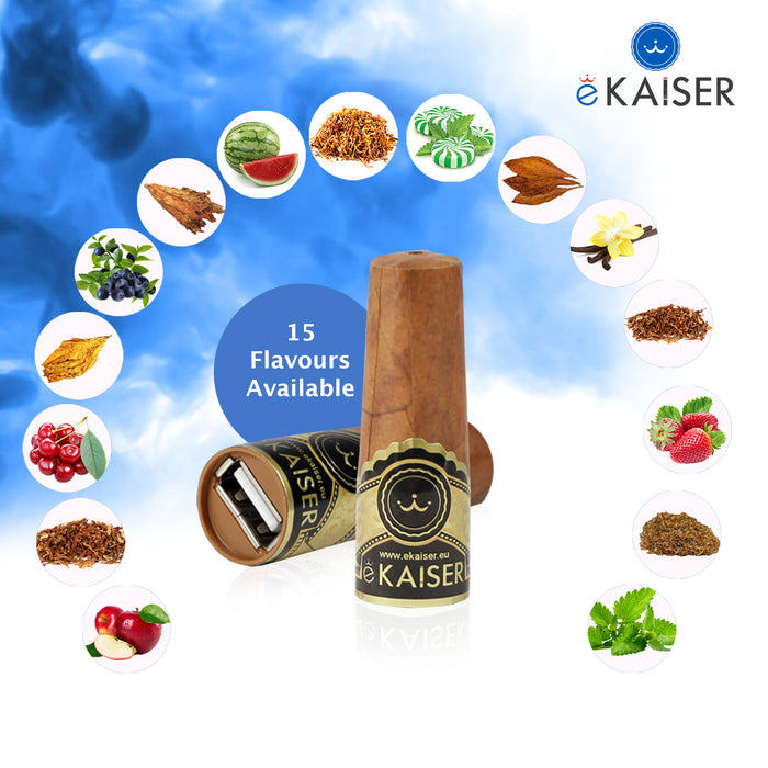 eKaiser Elektronische Zigarre 2er Pack Cartomizer | Gold Cigar flavour| E Zigarre