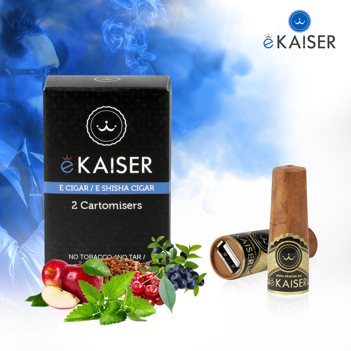 eKaiser Elektronische Zigarre 2er Pack Cartomizer | Gold Cigar flavour| E Zigarre