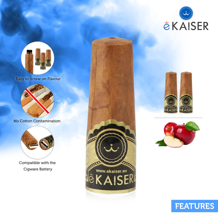 eKaiser Elektronische Zigarre 2er Pack Cartomizer | Apple flavour| E Zigarre Refill