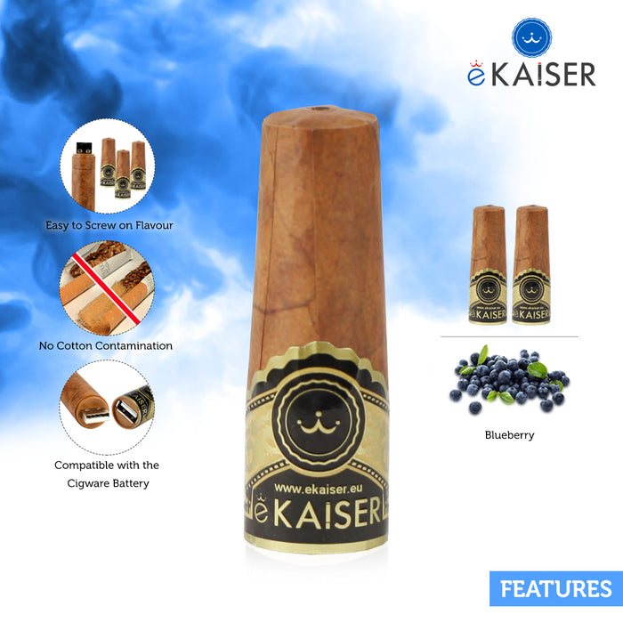 eKaiser Elektronische Zigarre 2er Pack Cartomizer | Blueberry flavour| E Zigarre Refills