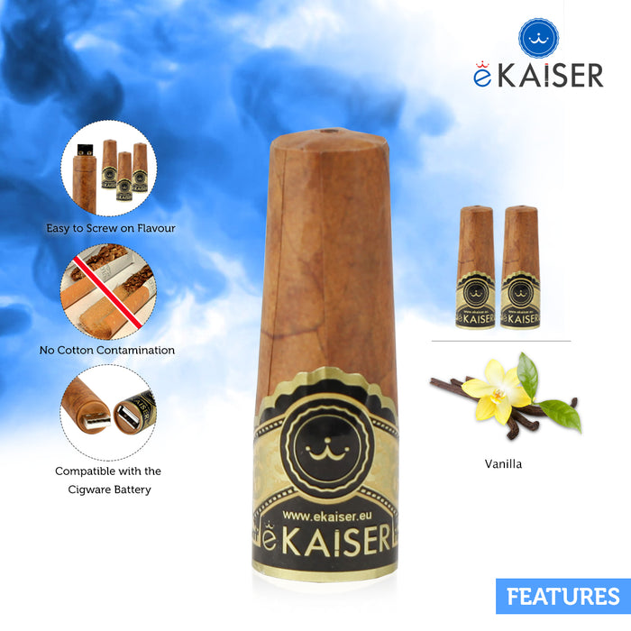 eKaiser Elektronische Zigarre 2er Pack Cartomizer | Vanilla flavour| E Zigarre Refill