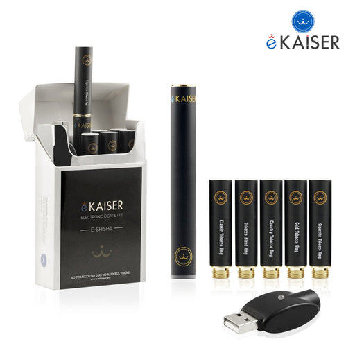 eKaiser E Zigarette Starter Kit | 5 x Premium E Liquid Tabak Flavour | Cigee