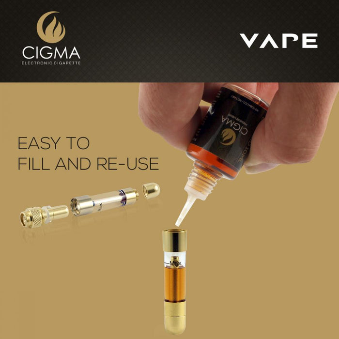 Cigma Vape Dual Kit - Worlds Slimmest Kleinste nachfüllbare wiederaufladbare E Zigarette Starter Kit - E Shisha - Akku - Nachfüllbarer Clearomizer - Verdampfer - Schwarz & Weiß - Geld-Zurück-Garantie