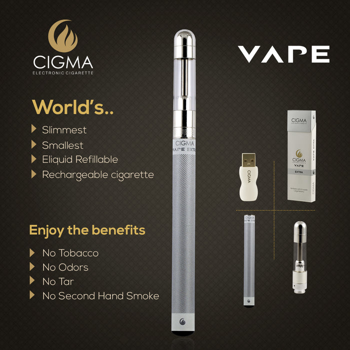Cigma e-Zigarette Extra White - Nachfüllbares und wiederaufladbares Starterset | Cigee