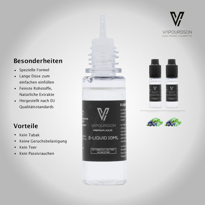 VAPOURSSON 2 Pack E Liquid | Blaubeere + Menthol