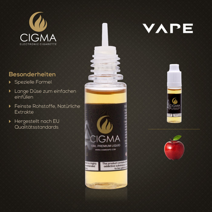 CIGMA | Apfel 10ml  E Liquid 3mg/ml(70VG) |Cigee