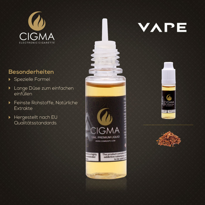 CIGMA Klassik Tabak 10 E Liquid 12mg/ml(70PG) 10ml| Cigee