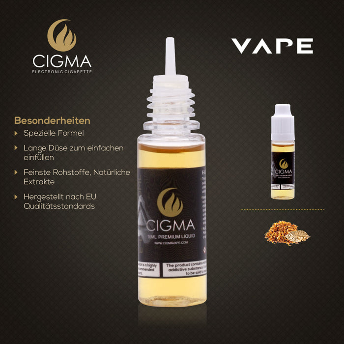 CIGMA | Gold Tabak 10ml E Liquid 12mg/ml(70VG)| Cigee