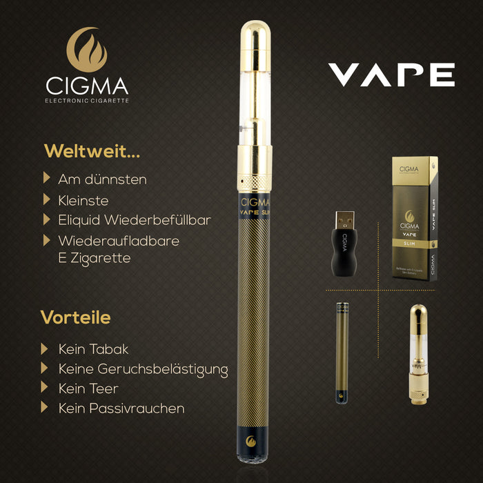 Cigma Vape Slim Schwarz | Cigee