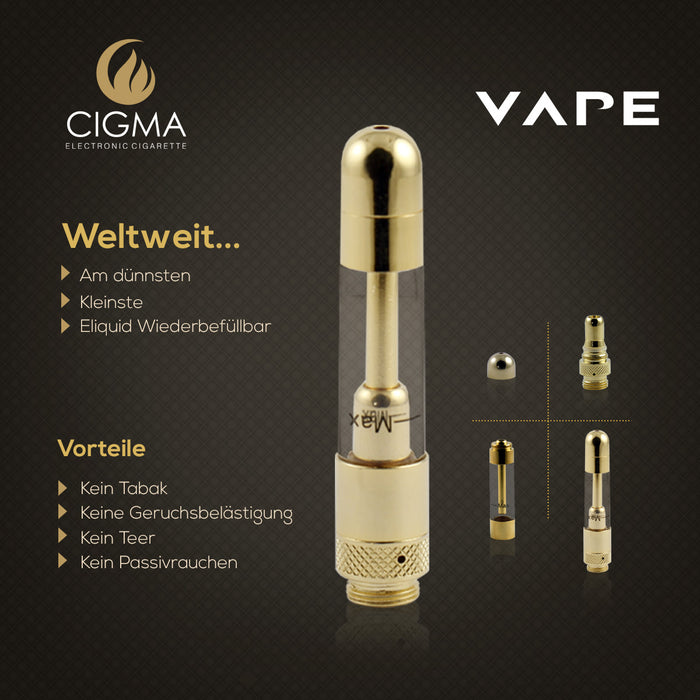 Cigma Vape Clearomizer Slim Gold | Cigee