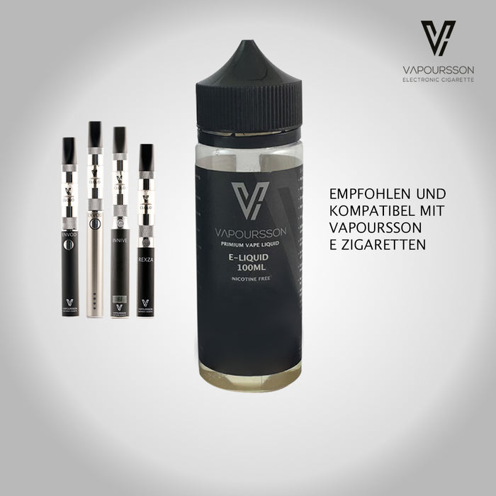 Vapoursson 100ml Klassischer Tabak 0mg E-Liquid | Shortfill Flaschen Nikotinfrei | 50/50 PG / VG - Starke echte Aromen | Für E-Shisha und E-Zigaretten