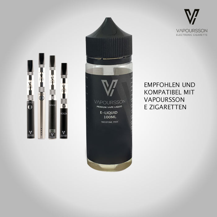 Vapoursson 100ml Menthol 0mg E-Liquid | Shortfill Flaschen Nikotinfrei | 50/50 PG / VG - Starke echte Aromen | Für E-Shisha und E-Zigaretten