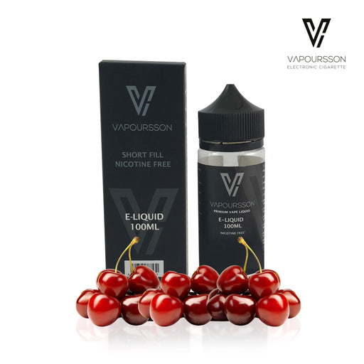 Vapoursson 100ml Kirsche 0mg E-Liquid | Shortfill Flaschen Nikotinfrei | 50/50 PG / VG - Starke echte Aromen | Für E-Shisha und E-Zigaretten