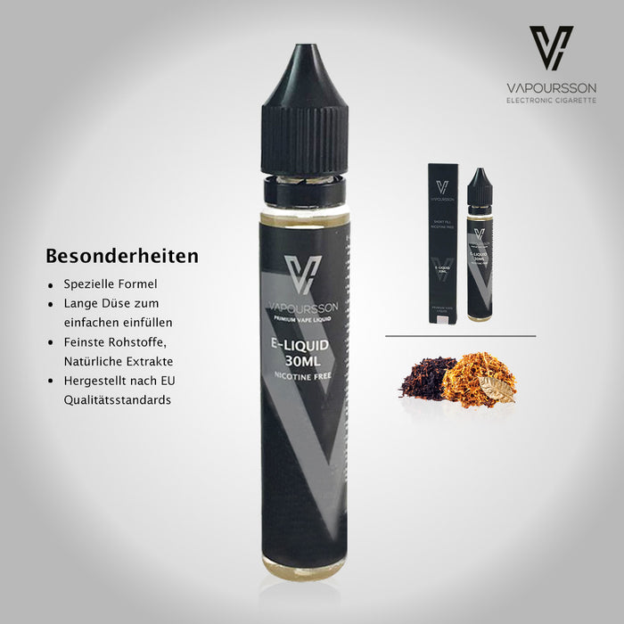 Vapoursson 30ml Gold Blend 0mg E-Liquid | Shortfill Flaschen Nikotinfrei | 50/50 PG / VG - Starke echte Aromen | Für E-Shisha und E-Zigaretten