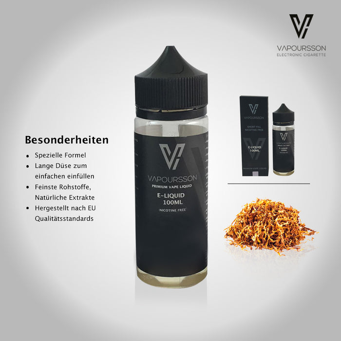 Vapoursson 100ml Gold Blend 0mg E-Liquid | Shortfill Flaschen Nikotinfrei | 50/50 PG / VG - Starke echte Aromen | Für E-Shisha und E-Zigaretten