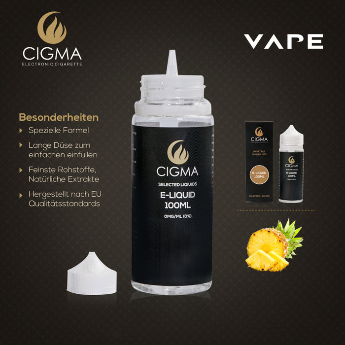 CIGMA | Ananas 100ml  E Flüssigkeit 0mg | Cigee