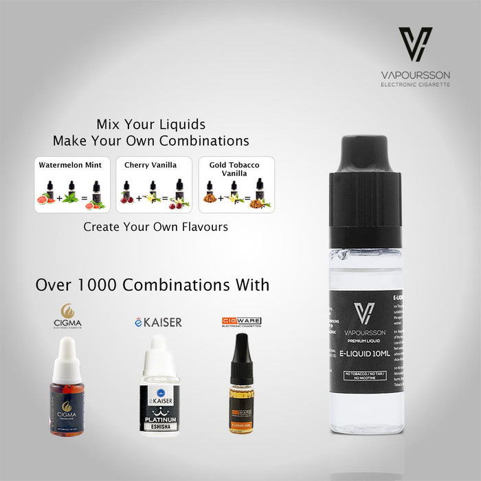 VAPOURSSON 2 X 10ml E Liquid - Tabak - Neue Formel um aus wertvollen Zutaten einen besonders starken Geschmack zu erzeugen - Hergestellt für Elektronische Zigaretten und E Shishas -