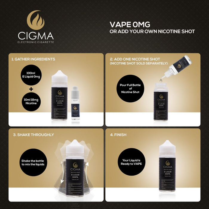 CIGMA Starke Minze 30ml E Liquid 0mg, Shortfill Flaschen, Premium Qualitätsformel nur mit hochwertigen Zutaten, Hergestellt für elektronische Zigarette und E Shisha, Eliquid