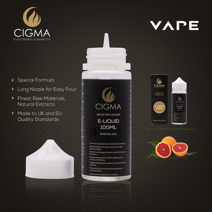 CIGMA Rosa Zitrone Ice 100ml E Liquid 0mg - Neue kurze Füllflaschen - Premium Qualitätsformel nur mit hochwertigen Zutaten - Hergestellt für elektronische Zigarette und E Shisha - Eliquid