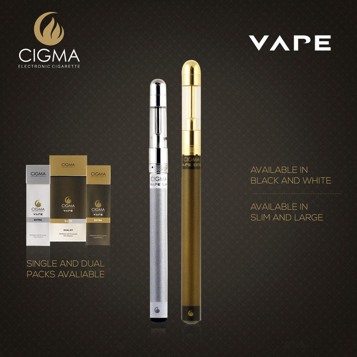 Cigma Vape, Kleinste und Dünnste, Auflad- und Nachfüllbare E-Zigarette der Welt, E-Zigarette, E Shisha, Wiederaufladbare Batterie, Auffüllbare Liquidkapseln, Verdampfer, Schwarz, Geld Zurück Garantie