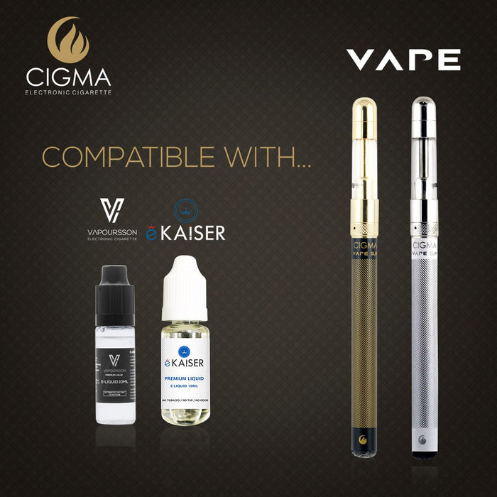 Cigma Vape, Kleinste und Dünnste, Auflad- und Nachfüllbare E-Zigarette der Welt, E-Zigarette, E Shisha, Wiederaufladbare Batterie, Auffüllbare Liquidkapseln, Verdampfer, Schwarz, Geld Zurück Garantie