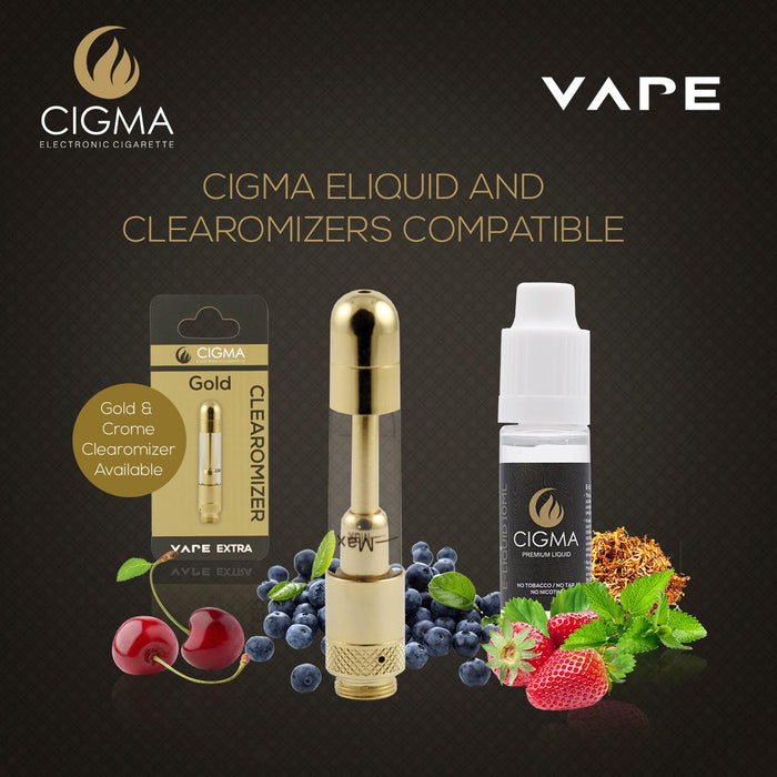 Cigma Vape, Kleinste und Dünnste, Auflad- und Nachfüllbare E-Zigarette der Welt, E-Zigarette, E Shisha, Wiederaufladbare Batterie, Auffüllbare Liquidkapseln, Verdampfer, Schwarz, Geld Zurück Garantie