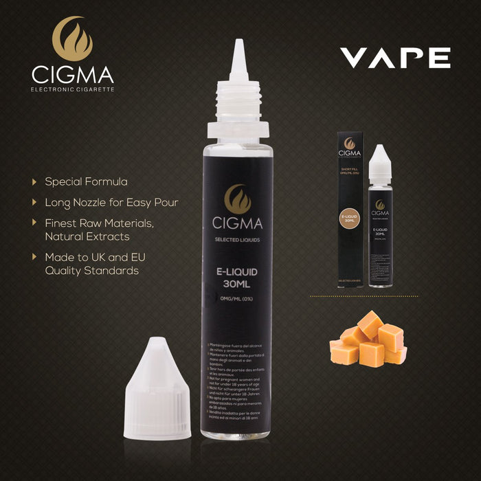 Cigma | 30ml Butterscotch E Liquid 0mg | Cigee