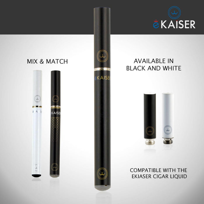 E Shisha Pen Starter Kit eKaiser Wiederaufladbare schwarze Batterie E Liquid Eshisha+eKaiser E-Zigarette Schwarz Cartomizer - Bubble Gum 0mg x 5 Pack