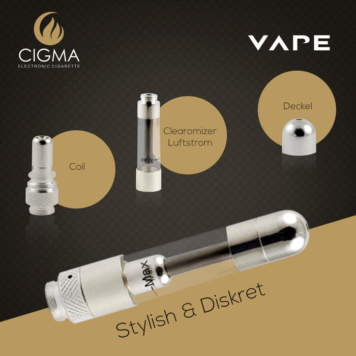 Cigma Vape Coil für Extra Batterie | Chrom |Cigee