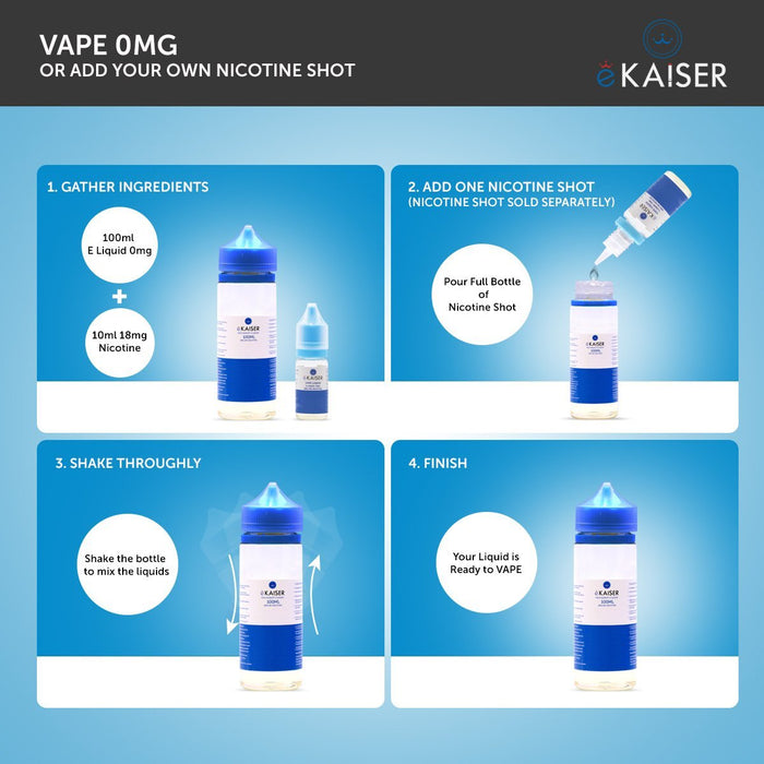 eKaiser Vanille 100ml E Liquid 0mg | Shortfill Flasche