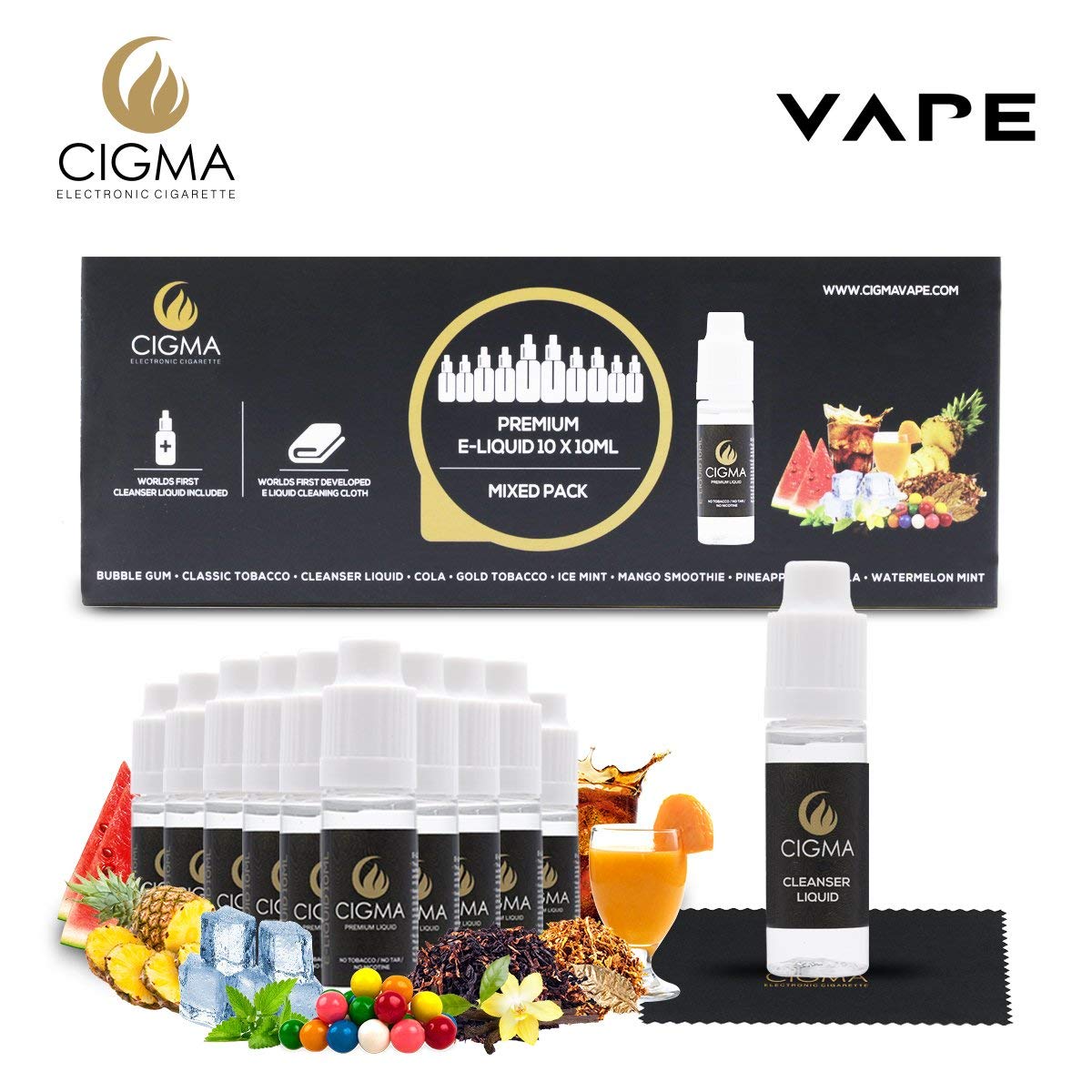Cigma E Liquids 6er/10er Pack 0mg